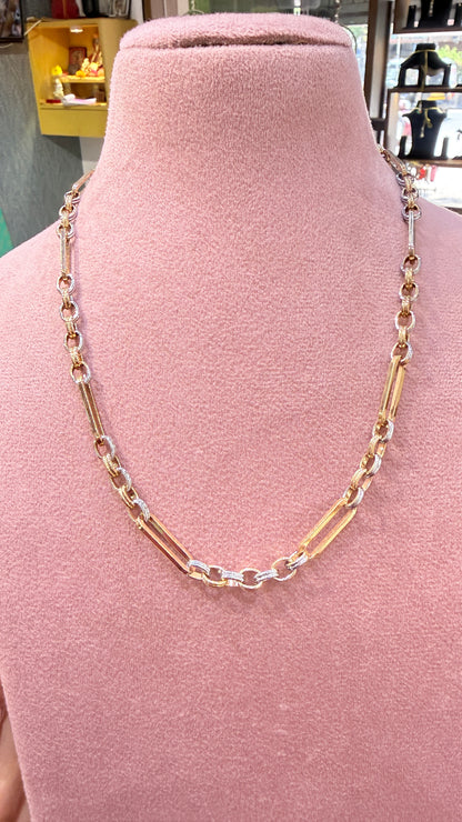 Italian Anti-Tarnish Men's Chain – Rosegold & Rhodium Dual-Tone