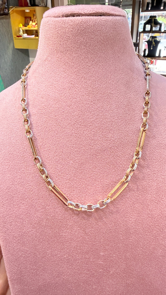 Italian Anti-Tarnish Men's Chain – Rosegold & Rhodium Dual-Tone