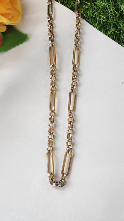 Italian Anti-Tarnish Men's Chain – Rosegold & Rhodium Dual-Tone